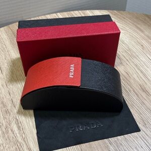 Prada Two-Tone Red & Black Sunglasses Case